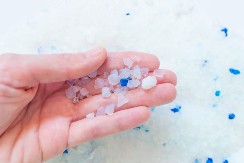 crystal-cat-litter-in-the-hand