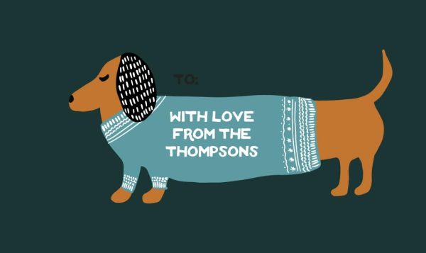dog themed holiday gift tags