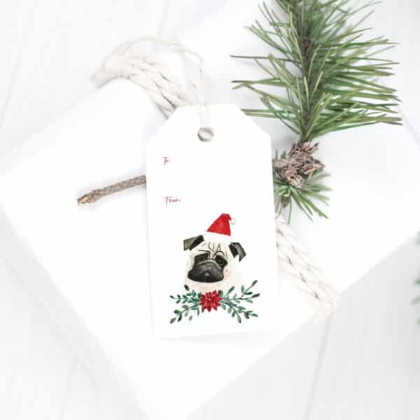 dog themed holiday gift tags