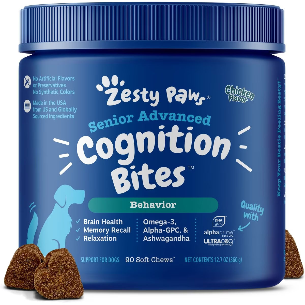 Zesty Paws Krill Cognition Bites for Dogs