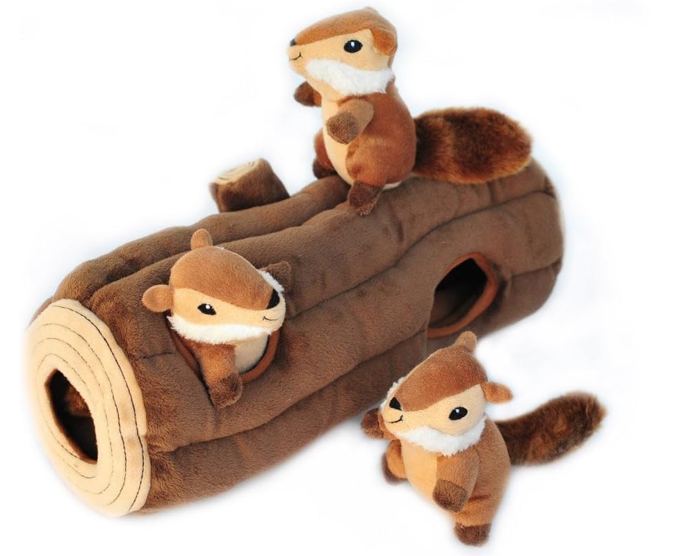 ZippyPaws Burrow, Woodland Friends Chipmunks 'n Log