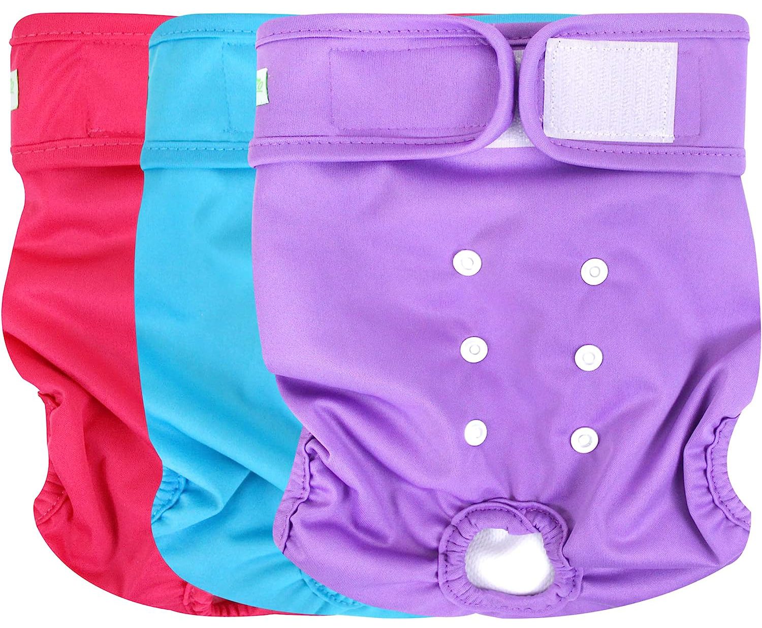 wegreeco Washable Reusable Premium Dog Diapers, Small, Bright Color, for Female Dog 
