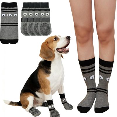 COOHAMS Non-Slip Dog Socks