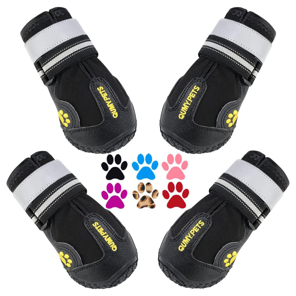 QUMY Dog Boots Paw Protectors for Large Dogs