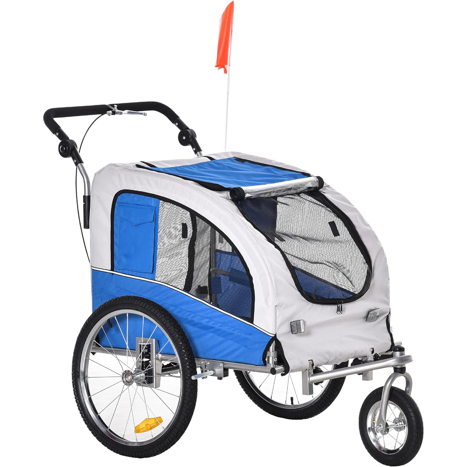 AOSOM Dog Bike Trailer 2-in-1 Pet Stroller