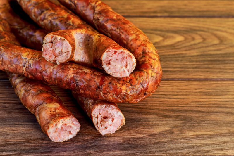 kielbasa on the table