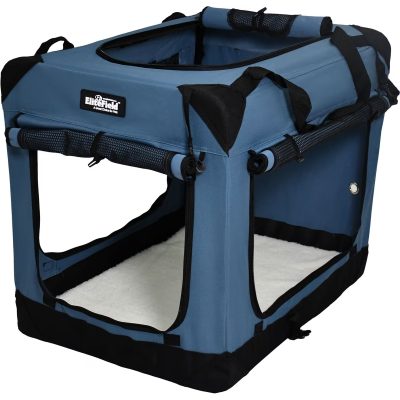Elitefield Four Door Collapsible Crate with Curtains