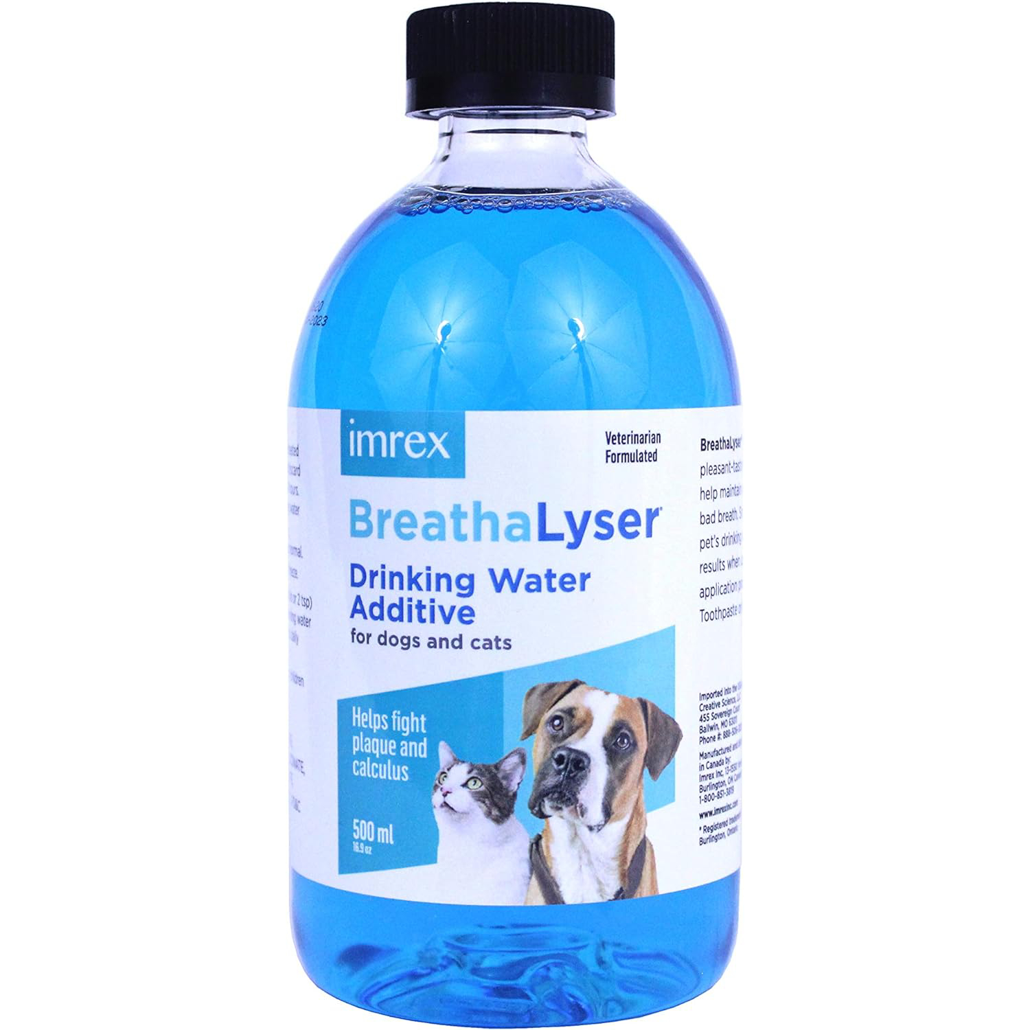 New Project BREATHALYSER imrex Pet Breath Freshener and Dental Care Water Additive for Dogs and Cats