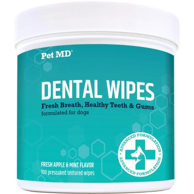 Pet MD Apple & Mint Flavor Dog Dental Wipes