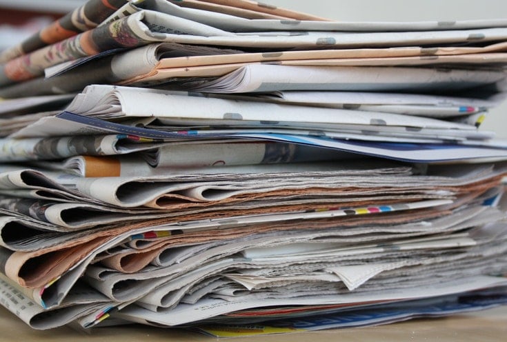 Newspaper pile