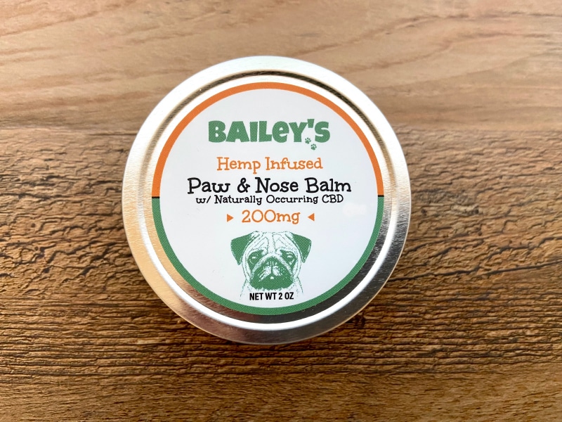 Bailey’s CBD Paw and Nose Balm - product on table