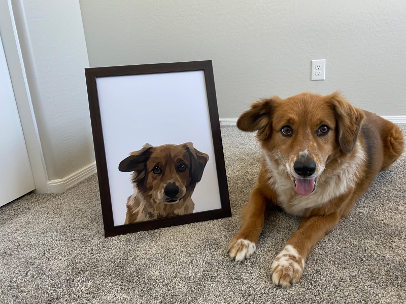 Crown & Paw Pet Portraits - halle with her portrait