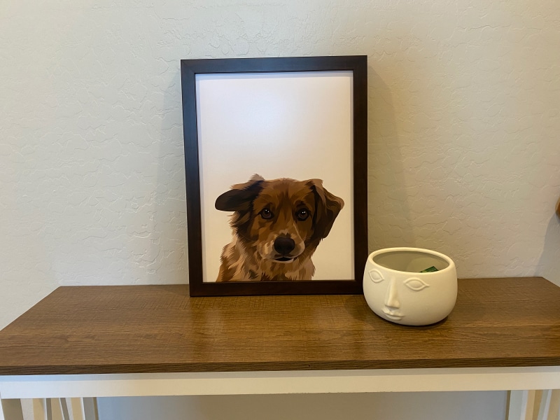 Crown & Paw Pet Portraits - halle's portrait on console table