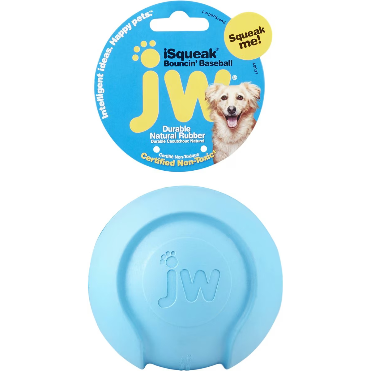 JW Pet iSqueak Bouncin' Baseball Dog Toy