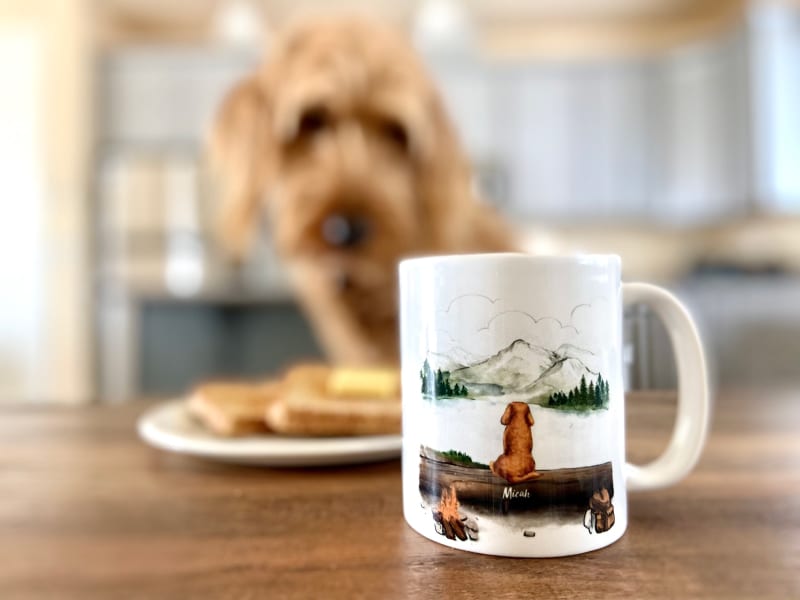 Unifury Mug - micah with mug and toast on table