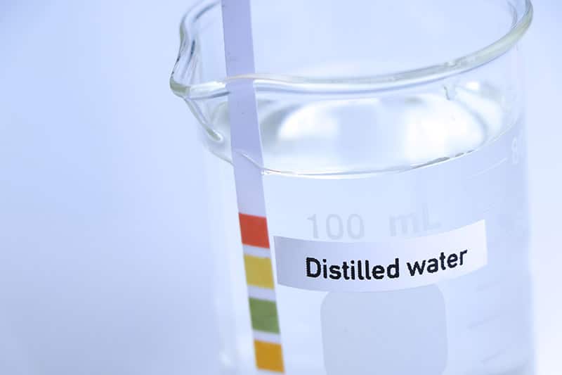 distilled water in laboratory