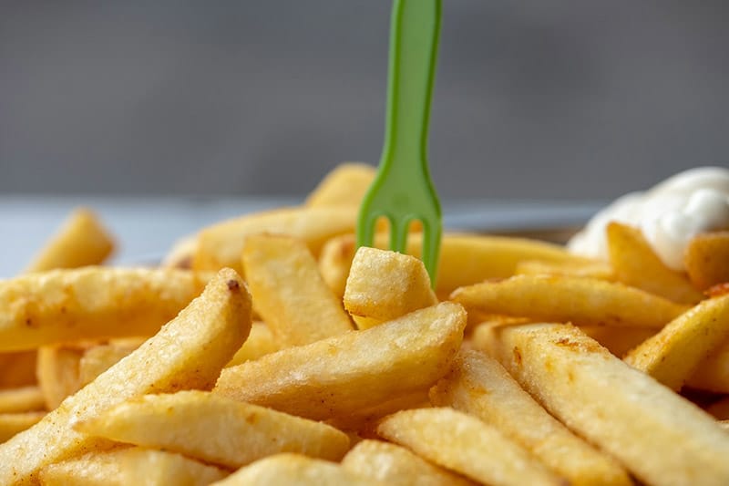 fork on french fries