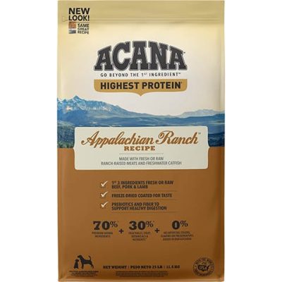 Acana Highest Protein Dry Dog Food Appalachian Ranch Recipe