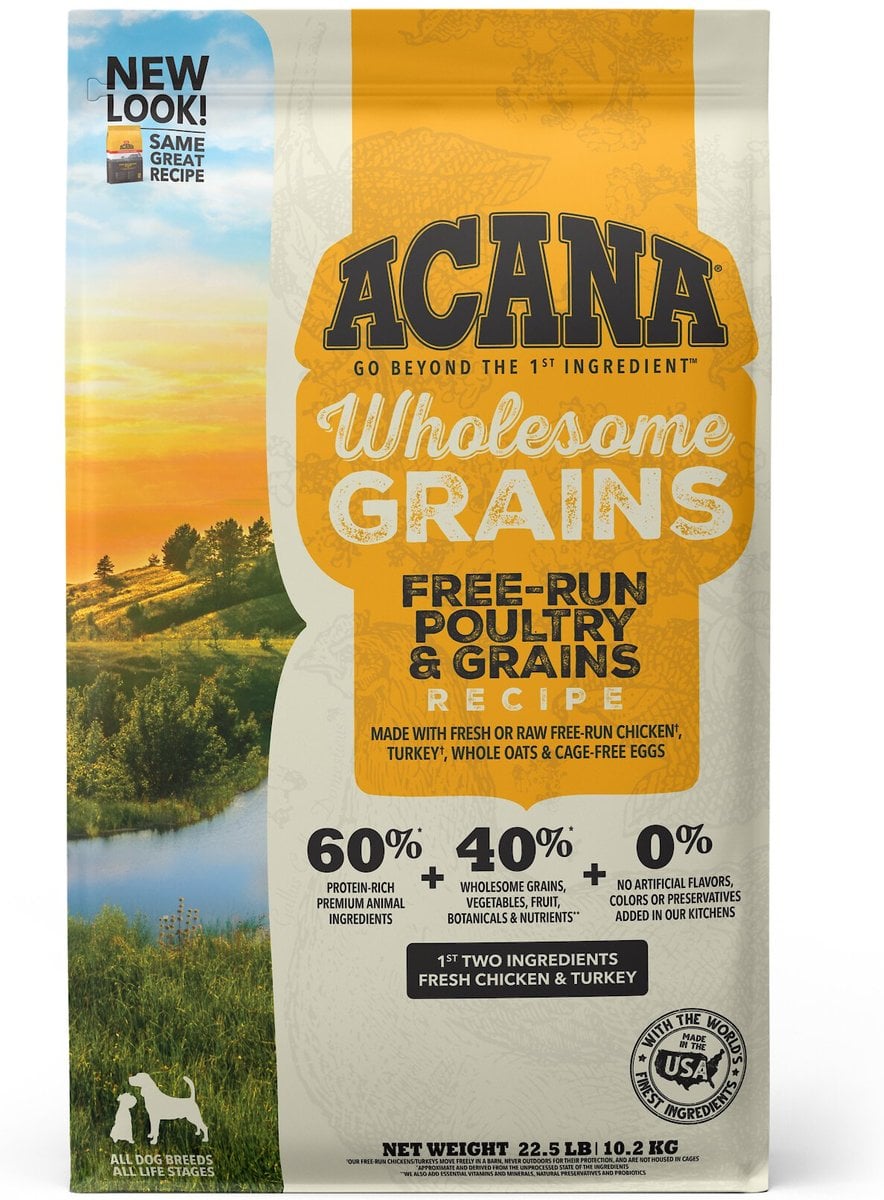 ACANA Free-Run Poultry Recipe + Wholesome Grains Gluten-Free Dry Dog Food