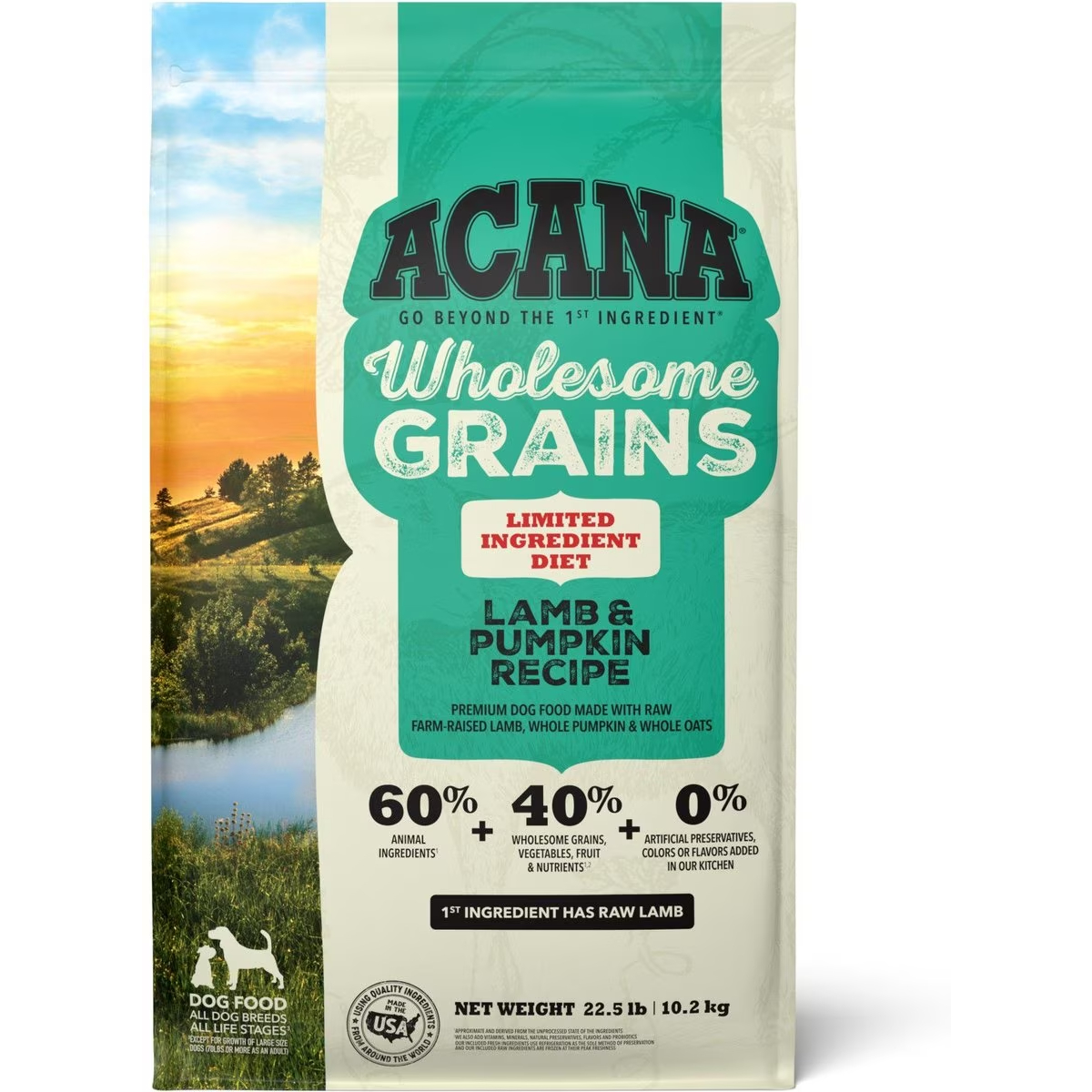 ACANA Singles + Wholesome Grains Limited Ingredient Diet Lamb & Pumpkin Recipe Dry Dog Food