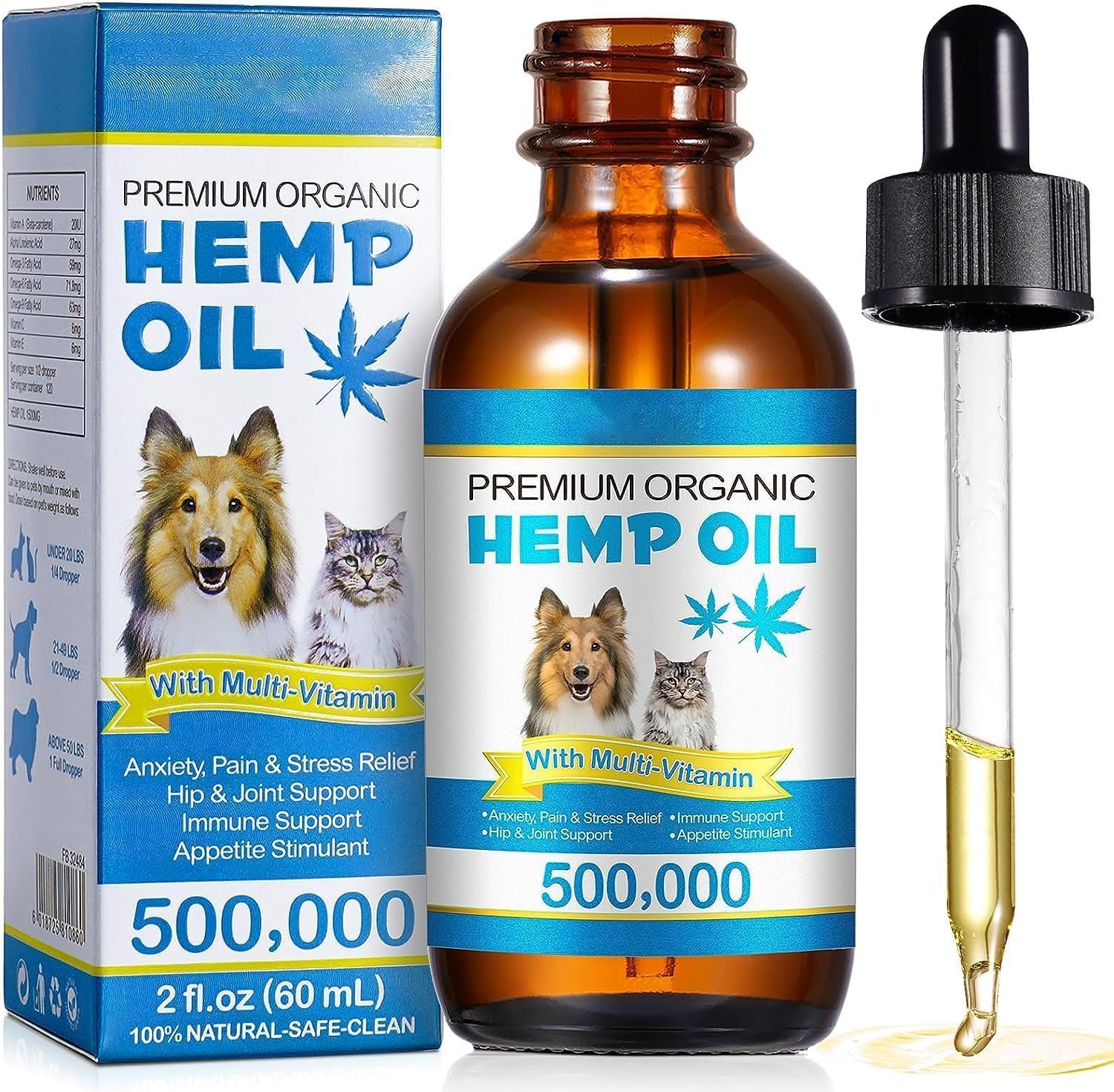 AIQIUSHA Organic Hemp Oil for Dogs