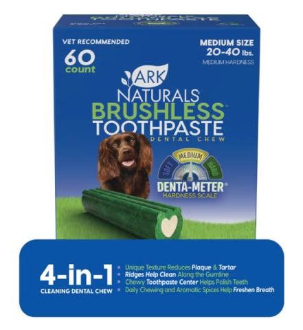 Ark Naturals Brushless Toothpaste Medium Dental Dog Treat