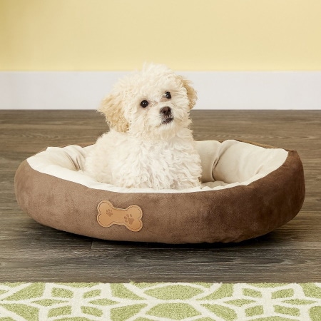 Aspen Pet Oval Bone Applique Bolster Dog Bed
