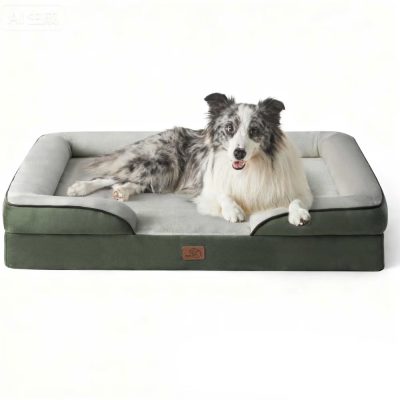Bedsure Orthopedic Bolster Dog Sofa Bed with Removable Cover