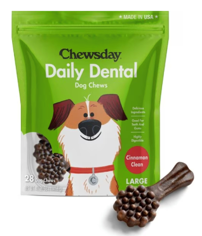 Chewsday Cinnamon Clean Daily Dental Dog Dental Treats