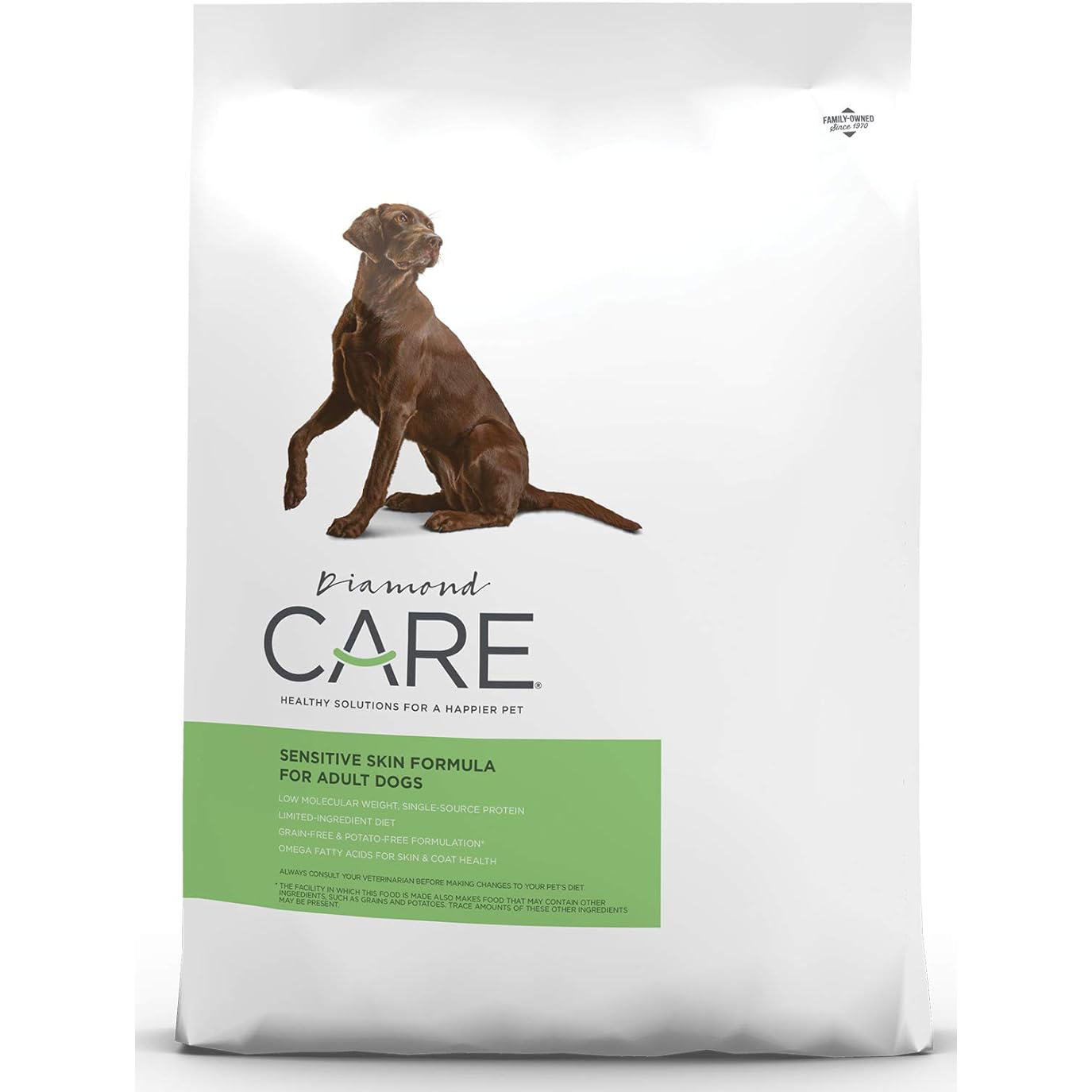 DIAMOND CARE Grain-Free Formulation Adult Dry Dog Food for Sensitive Skin Specially, Itchy Skin or Allergies Made with Hydrolyzed Protein from Salmon