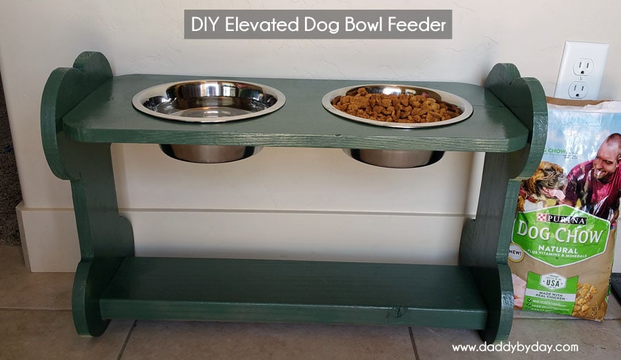 DIY Dog Bone Sided Dog Bowl Stand