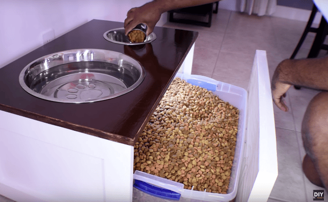 DIY Dog Feeder and Storage