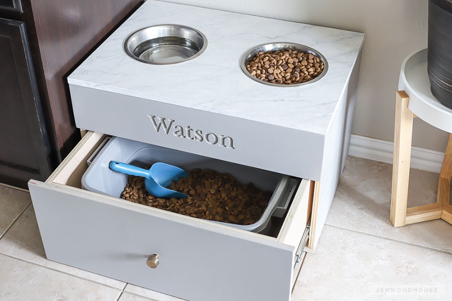 DIY Large Dog Food Station
