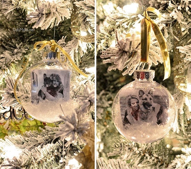 DIY Snow Globe Photo Ornament