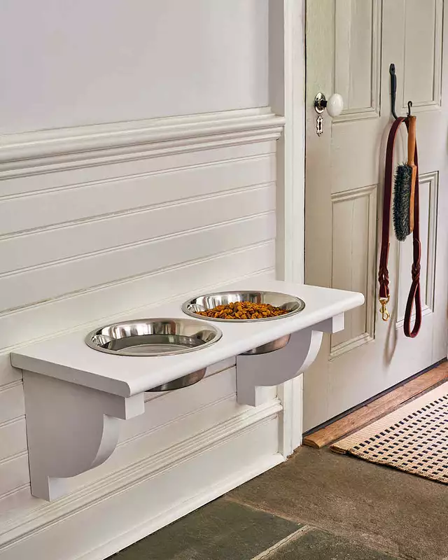 DIY Wall Mounted Dog Bowl Stand