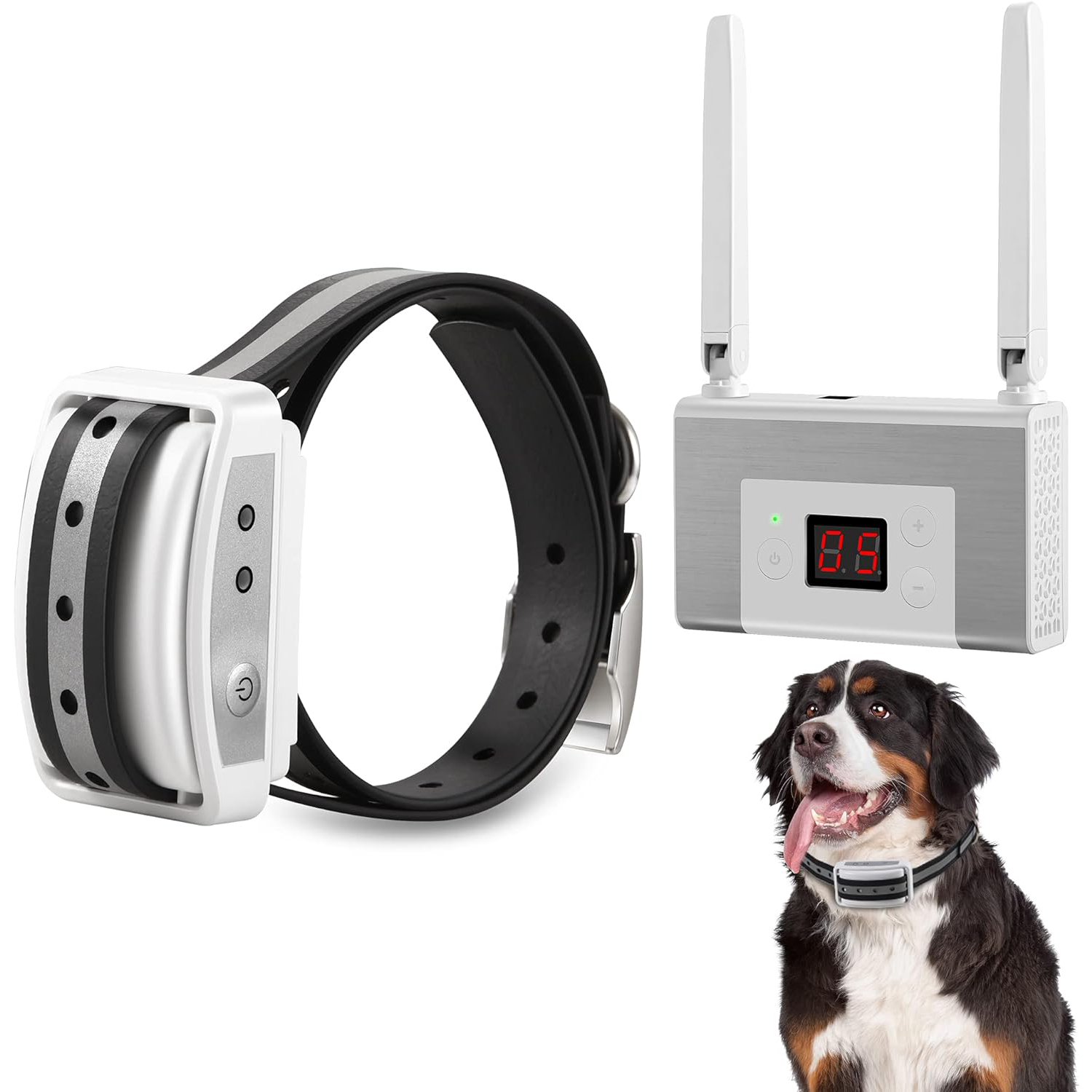 Electric Wireless Dog Fence System, Pet Containment System for Dogs and Pets with Waterproof and Rechargeable Collar Receiver for one Dog Container Boundary System