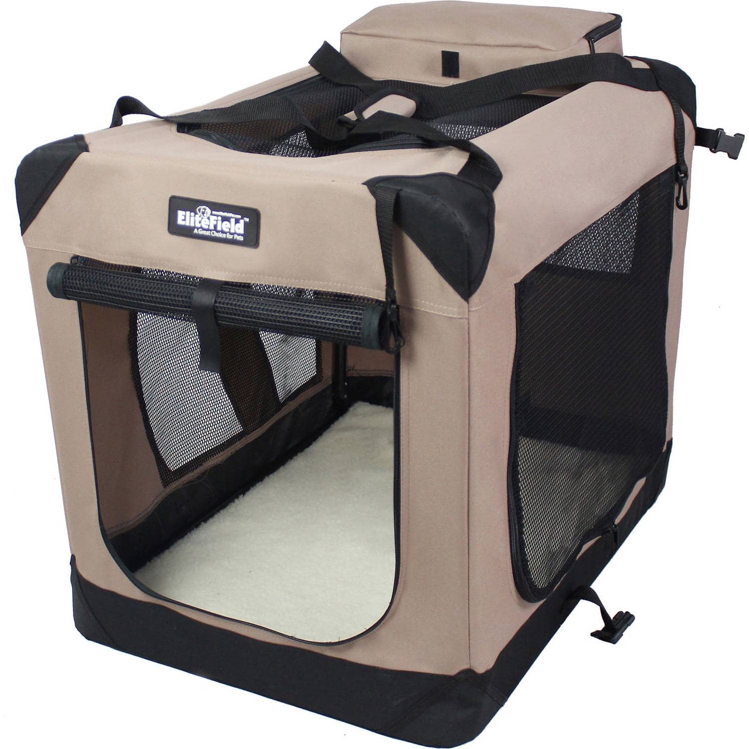 EliteField 3-Door Folding Collapsible Dog Crate
