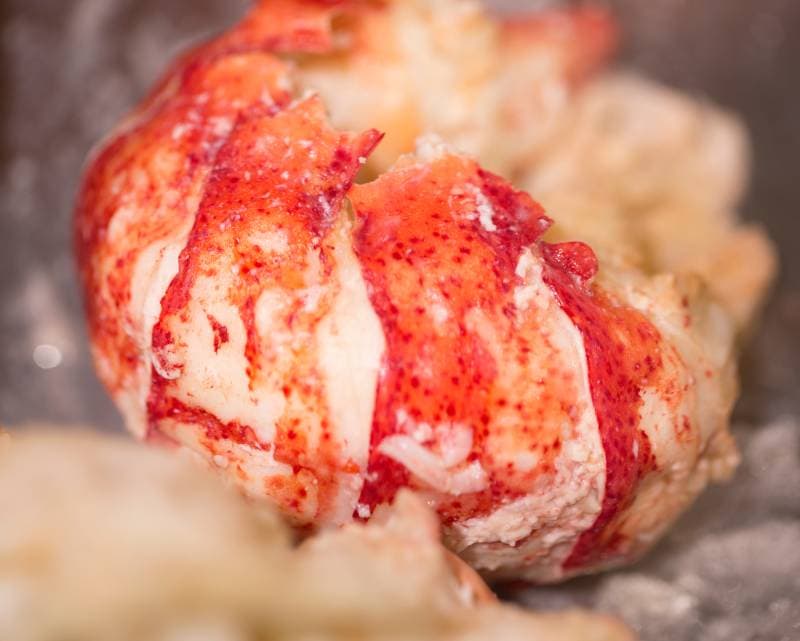 Fresh cooked lobster meat at seafood market