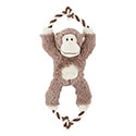 Frisco Monkey Plush With Rope Squeaky Dog Toy