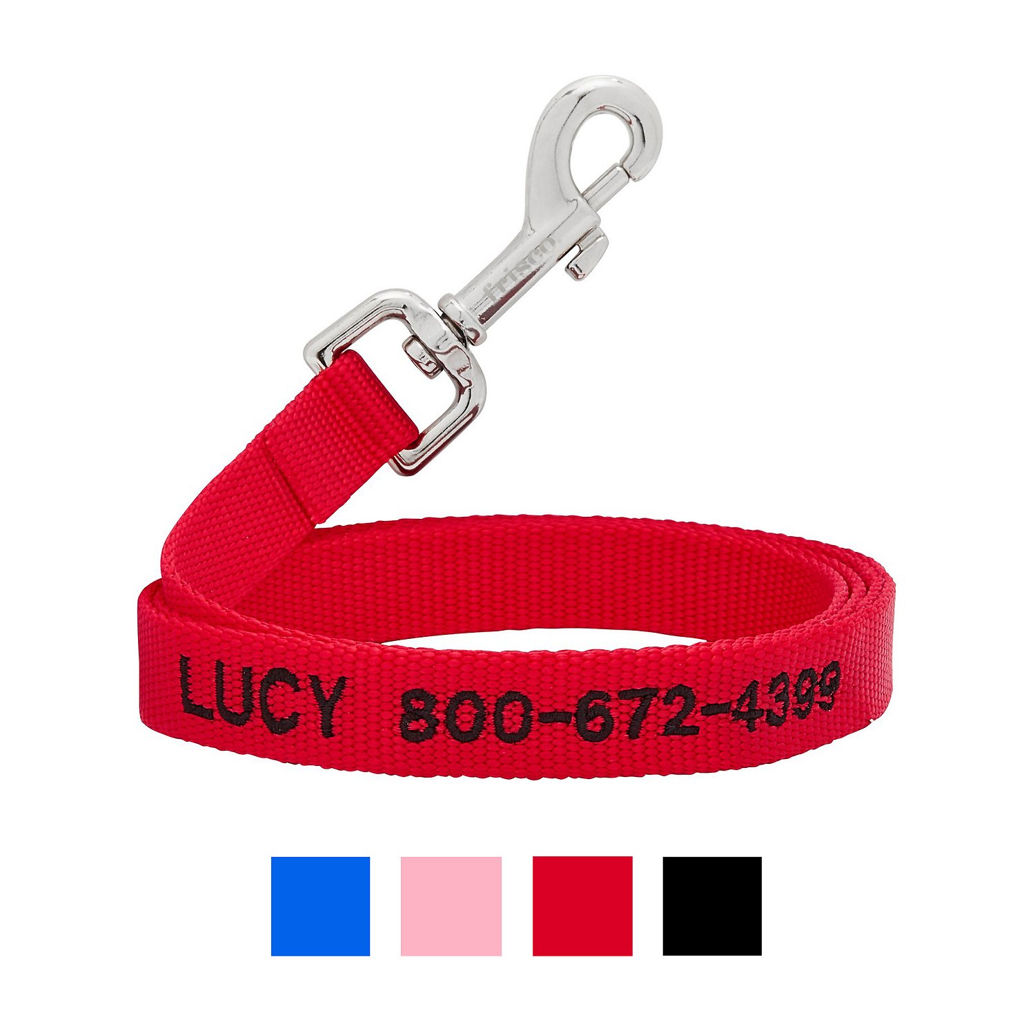 Frisco Solid Nylon Personalized Dog Leash