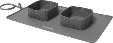 Frisco Travel Silicone Dog & Cat Travel Double Diner Bowl