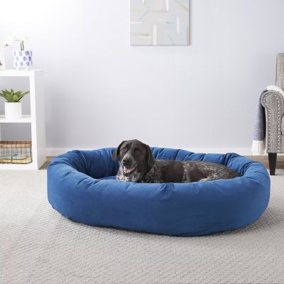 Frisco Velvet Round Bolster Dog Bed