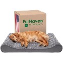 Furhaven Pet Plush Ergonomic Orthopedic Dog Bed