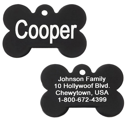 GoTags Anodized Aluminum Personalized ID Tag, Bone