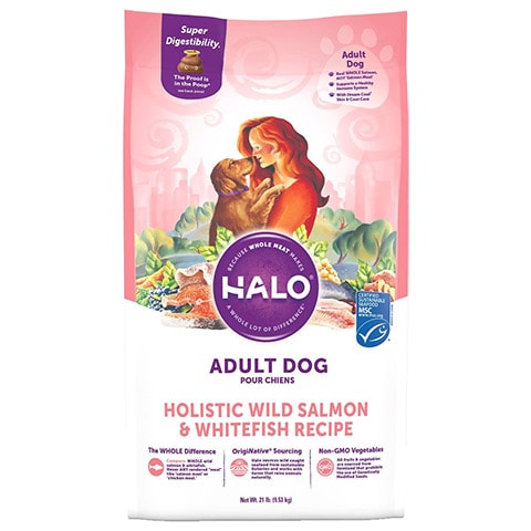 Halo Holistic Wild Salmon & Whitefish Dog Food Recipe Adult