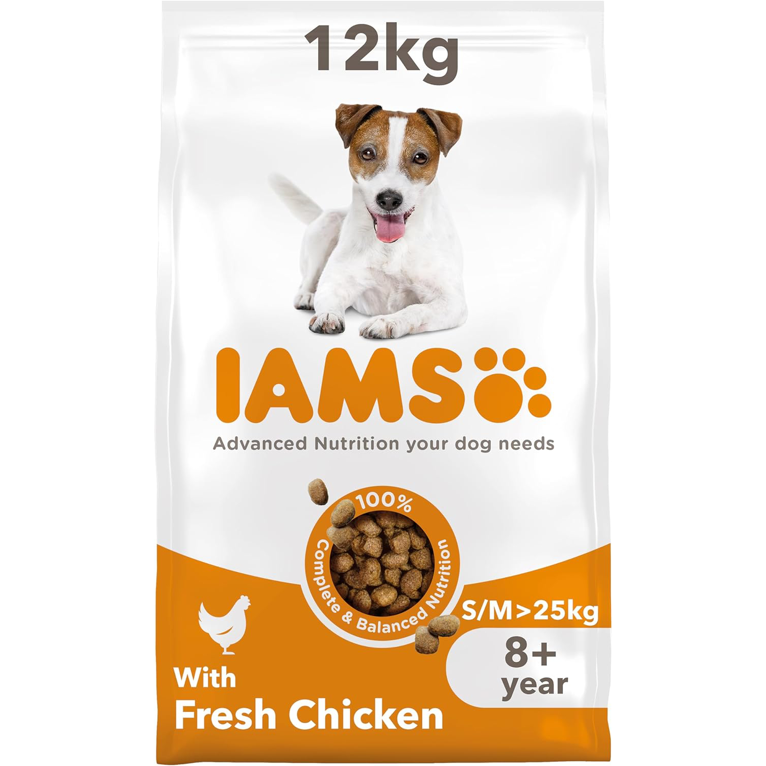 IAMS Complete Dry Dog Food for Senior 8+ Small and Medium Breeds with Chicken