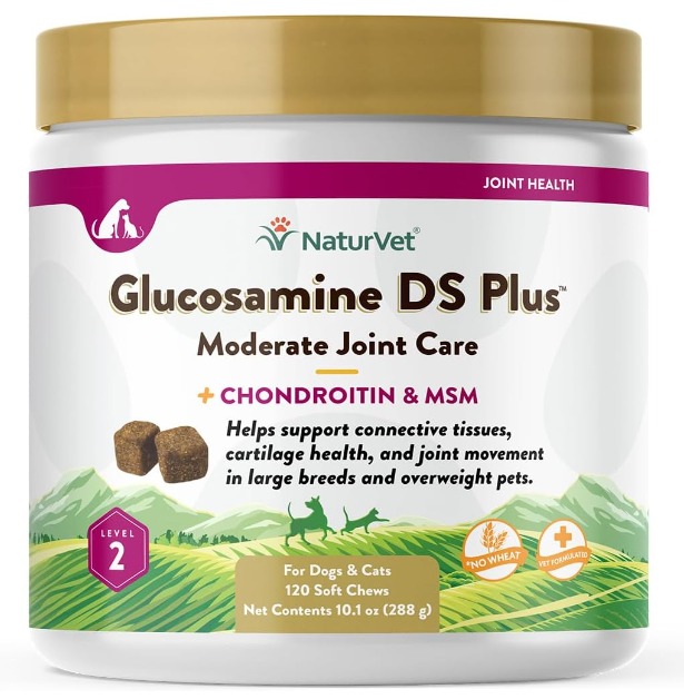 NaturVet Moderate Care Glucosamine DS Plus Soft Chews Joint Supplement for Cats & Dogs