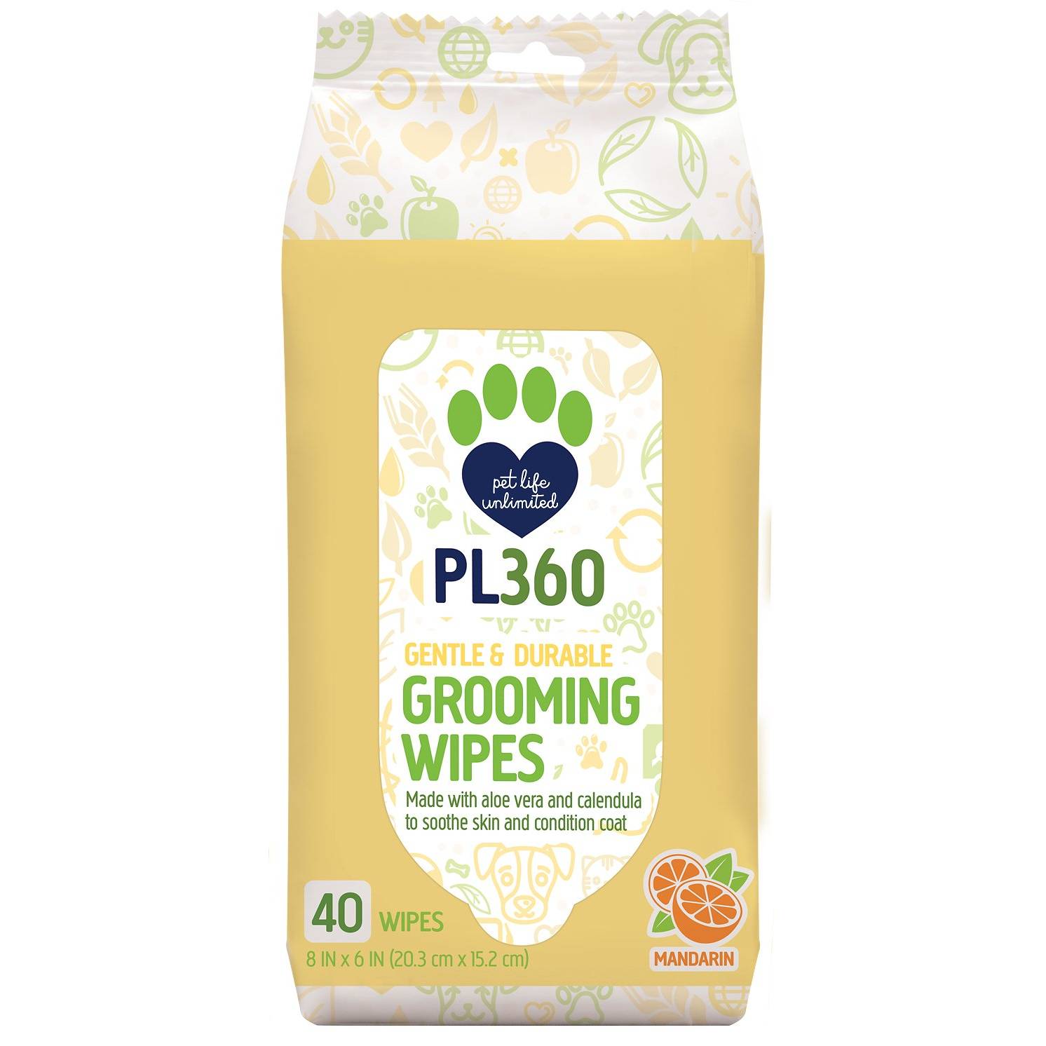 PL360 Mandarin Scented Dog Grooming Wipes