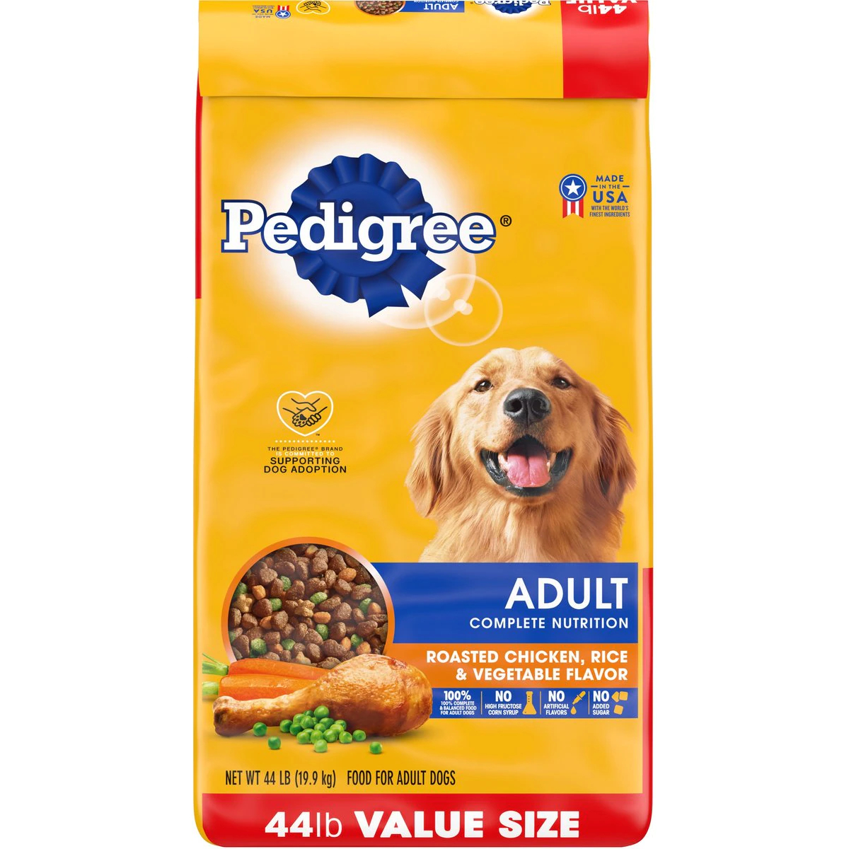 Pedigree Complete Nutrition Roasted Chicken, Rice & Vegetable Flavor Dog Kibble Adult Dry Dog Food