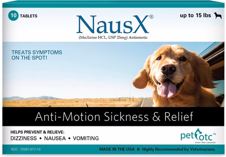 Pet OTC NausX Medication for Motion Sickness for Small Breed Dogs